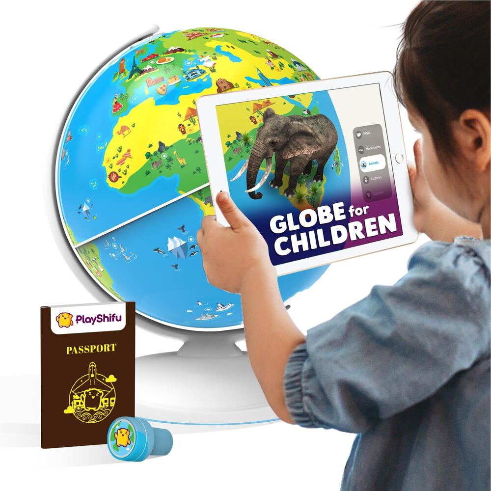 Interactive AR World Globe 1000+ Facts Animals, Places & Monuments, Ages 4–10